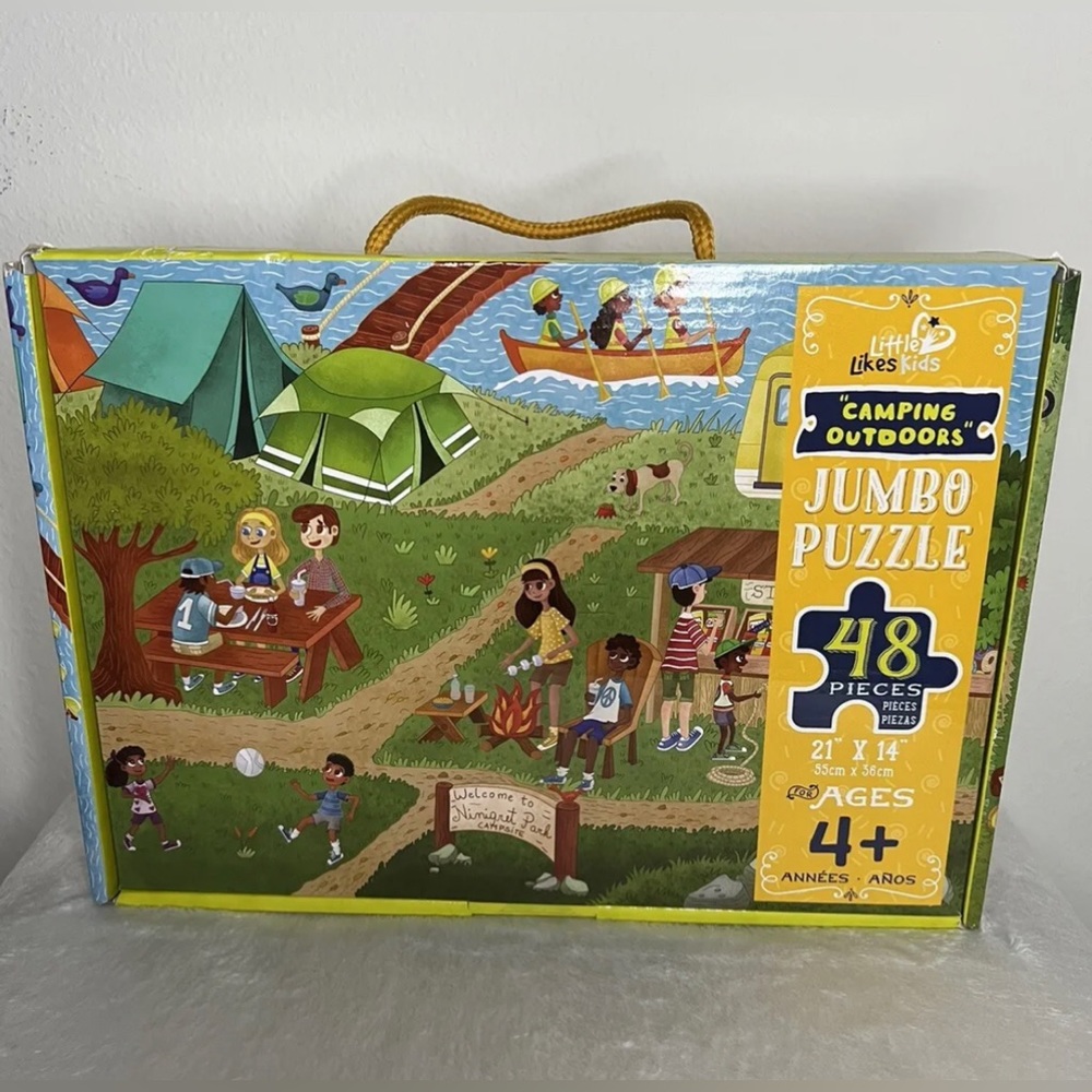 Little likes kids camping outdoor jumbo puzzle 48 pieces 21"×14" ages 4 & up New